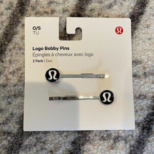Lululemon Logo Bobby Pins 2-Pack Black/Silver NWT